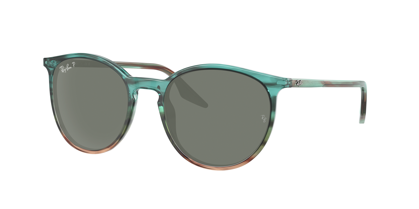 STRIPED BLUE AND GREEN, Green-Polarized, Rayban