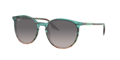 STRIPED BLUE AND GREEN, Grey Gradient-Polarized, Rayban
