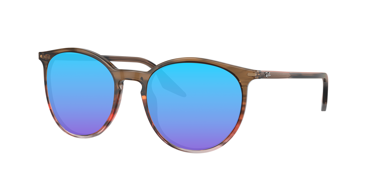 STRIPED BROWN AND RED, Blue-Mirrored, Sunberryrx