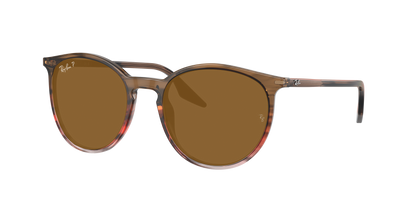 STRIPED BROWN AND RED, Brown-Polarized, Rayban