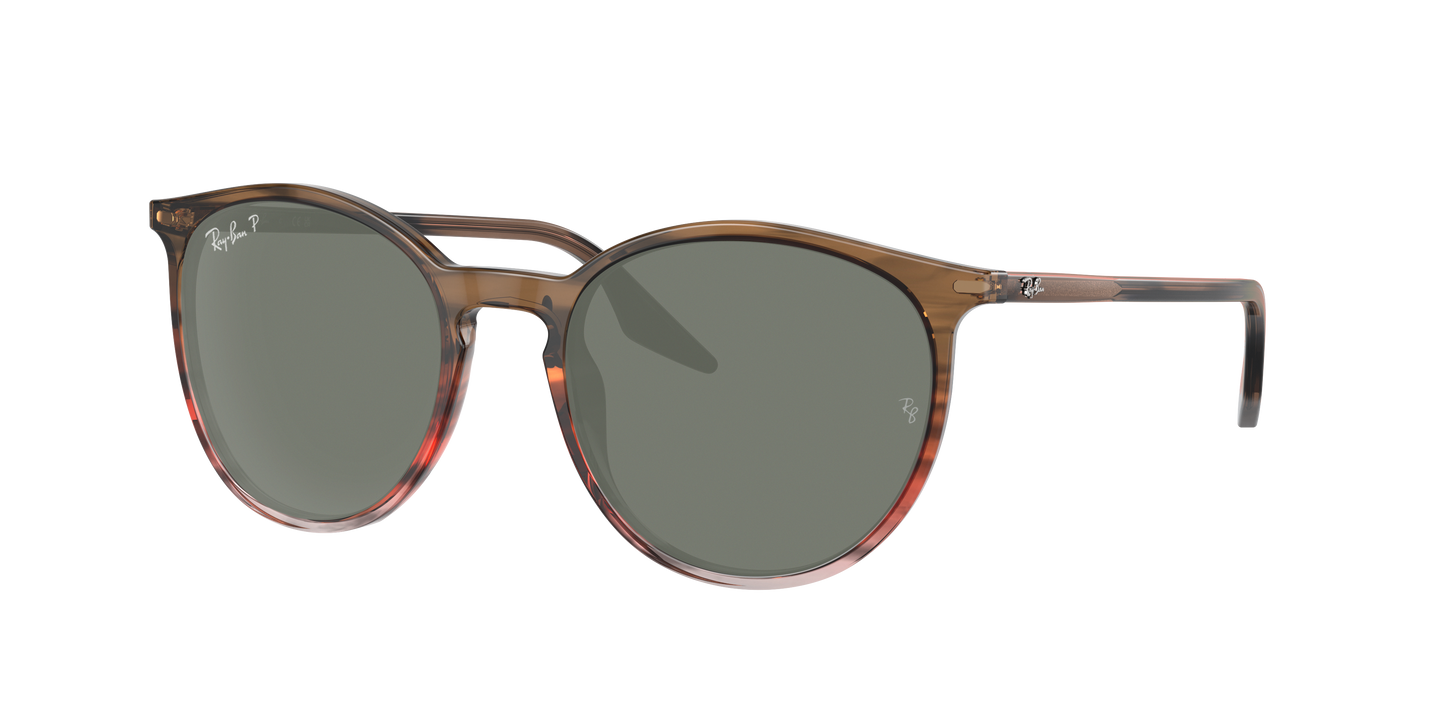 STRIPED BROWN AND RED, Green-Polarized, Rayban