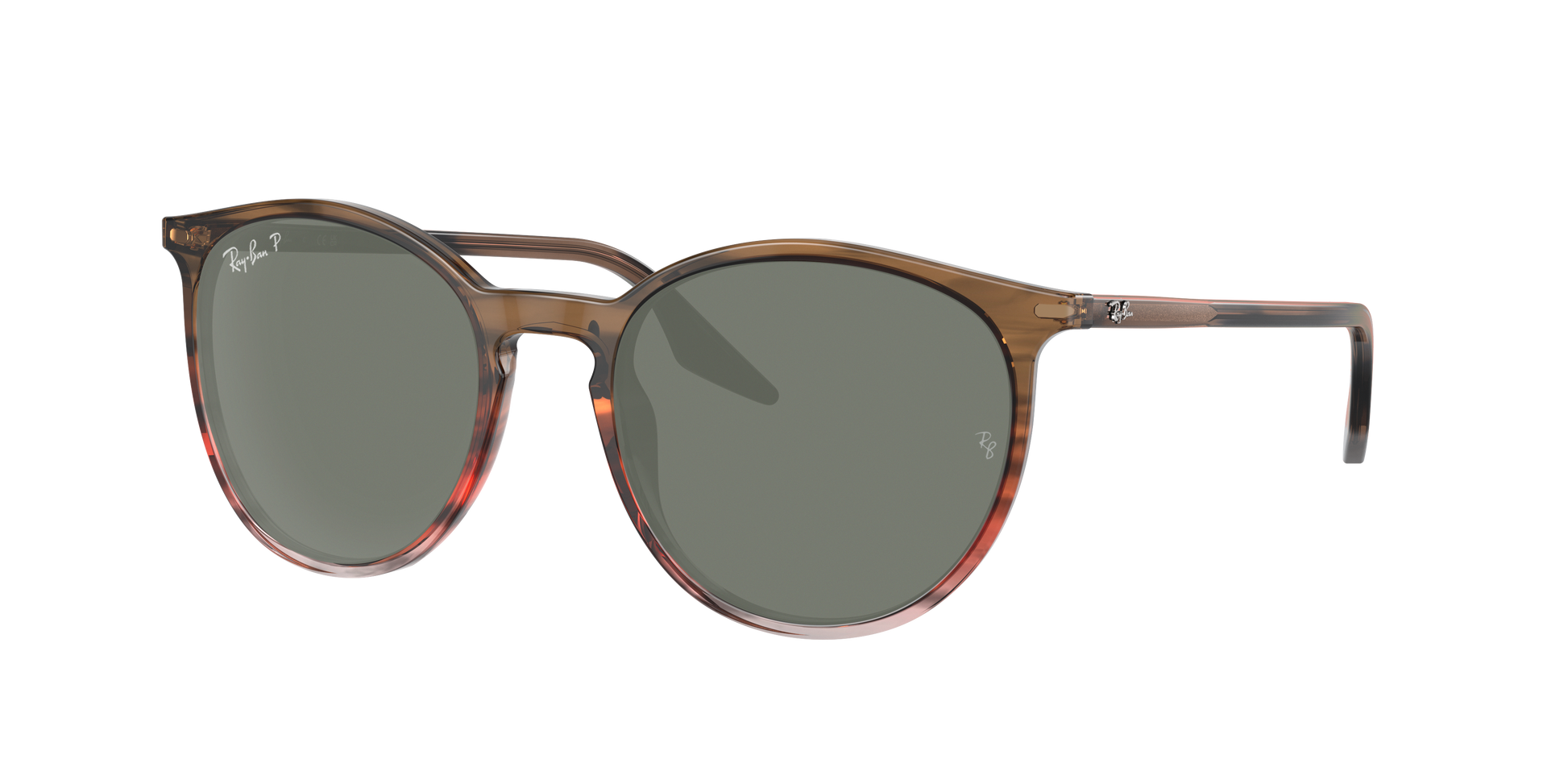 STRIPED BROWN AND RED, Green-Polarized, Rayban