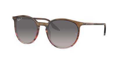 STRIPED BROWN AND RED, Grey Gradient-Polarized, Rayban