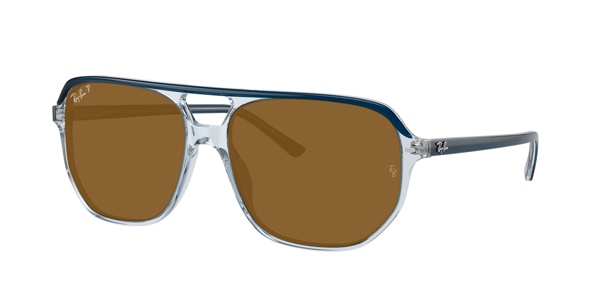 BLU ON TRANSPARENT BLU, Brown-Polarized, Rayban