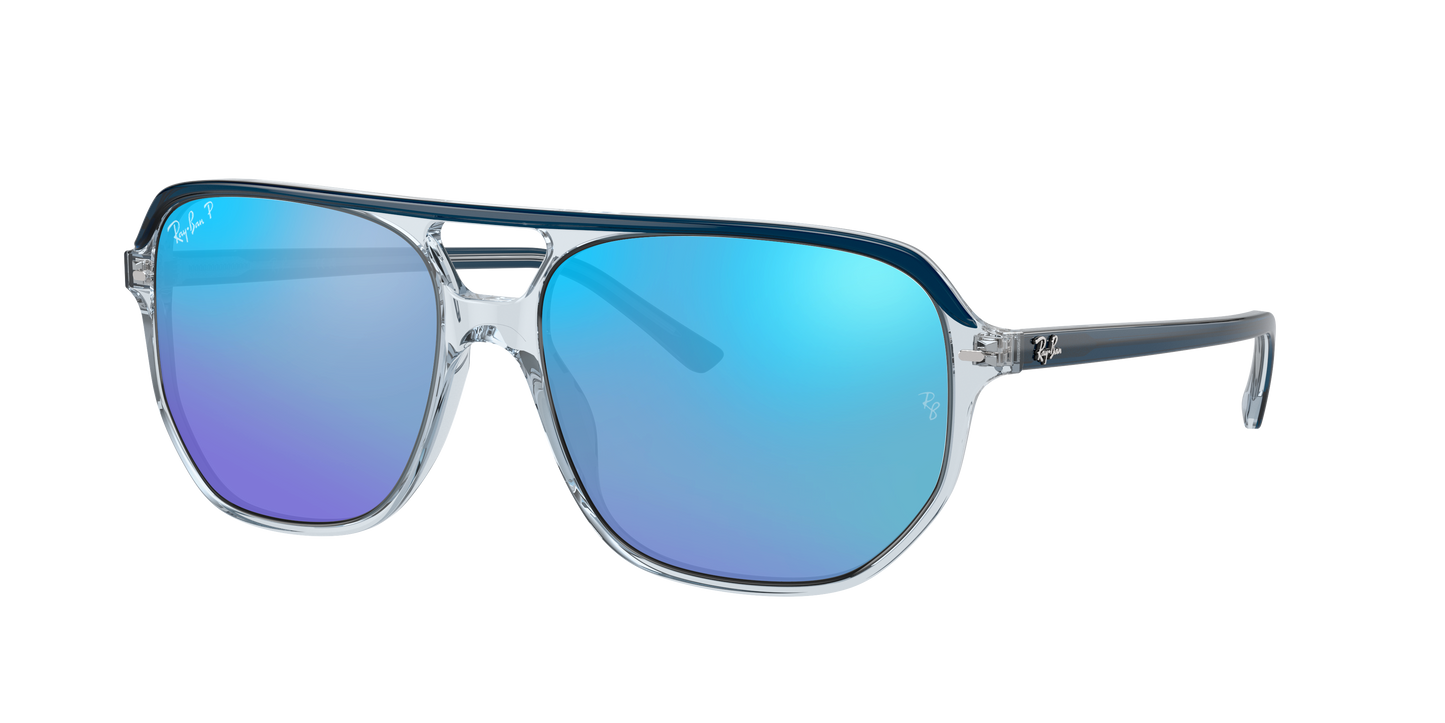 BLU ON TRANSPARENT BLU, Mirrored Blue-Polarized, Rayban