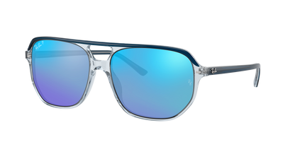BLU ON TRANSPARENT BLU, Mirrored Blue-Polarized, Rayban