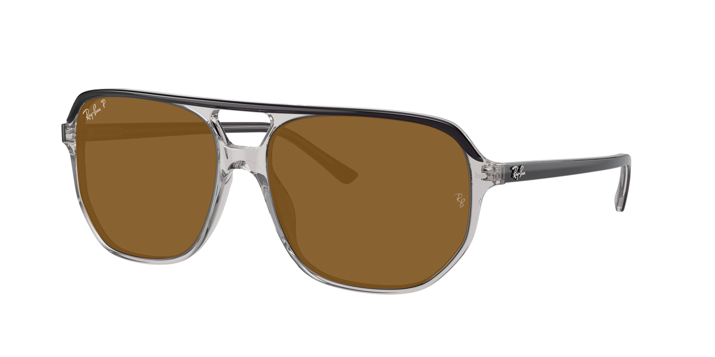DARK GRAY ON TRANSPARENT, Brown-Polarized, Rayban