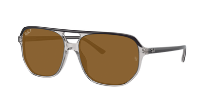 DARK GRAY ON TRANSPARENT, Brown-Polarized, Rayban