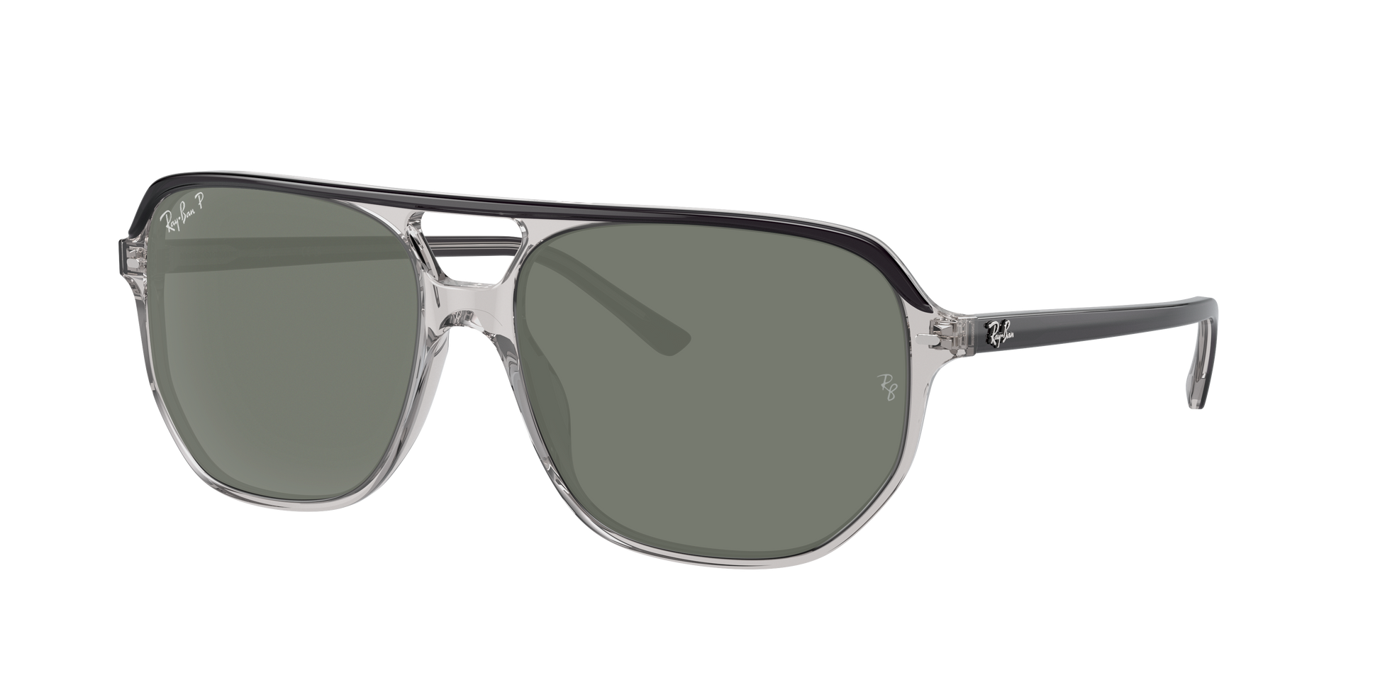 DARK GRAY ON TRANSPARENT, Green-Polarized, Rayban