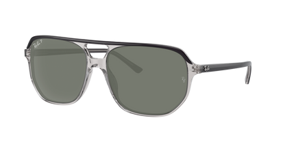 DARK GRAY ON TRANSPARENT, Green-Polarized, Rayban