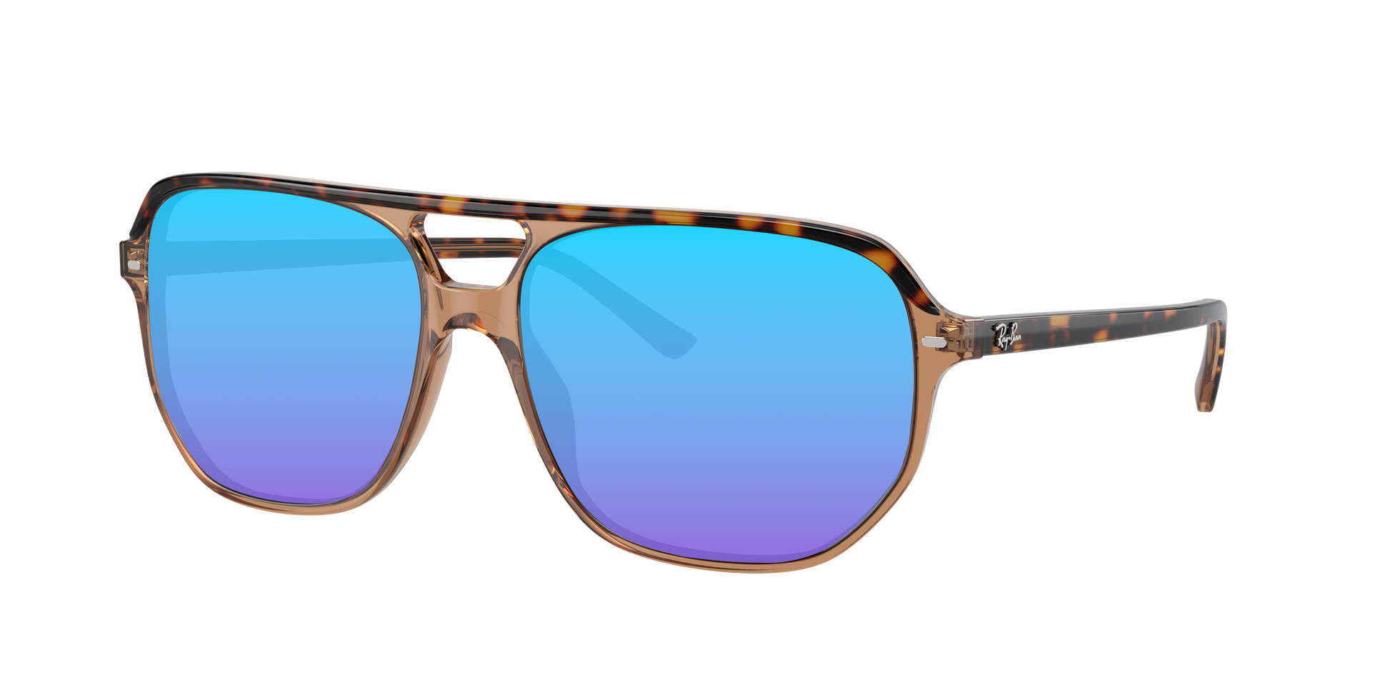 HAVANA ON TRANSPARENT BR, Blue-Mirrored, Sunberryrx