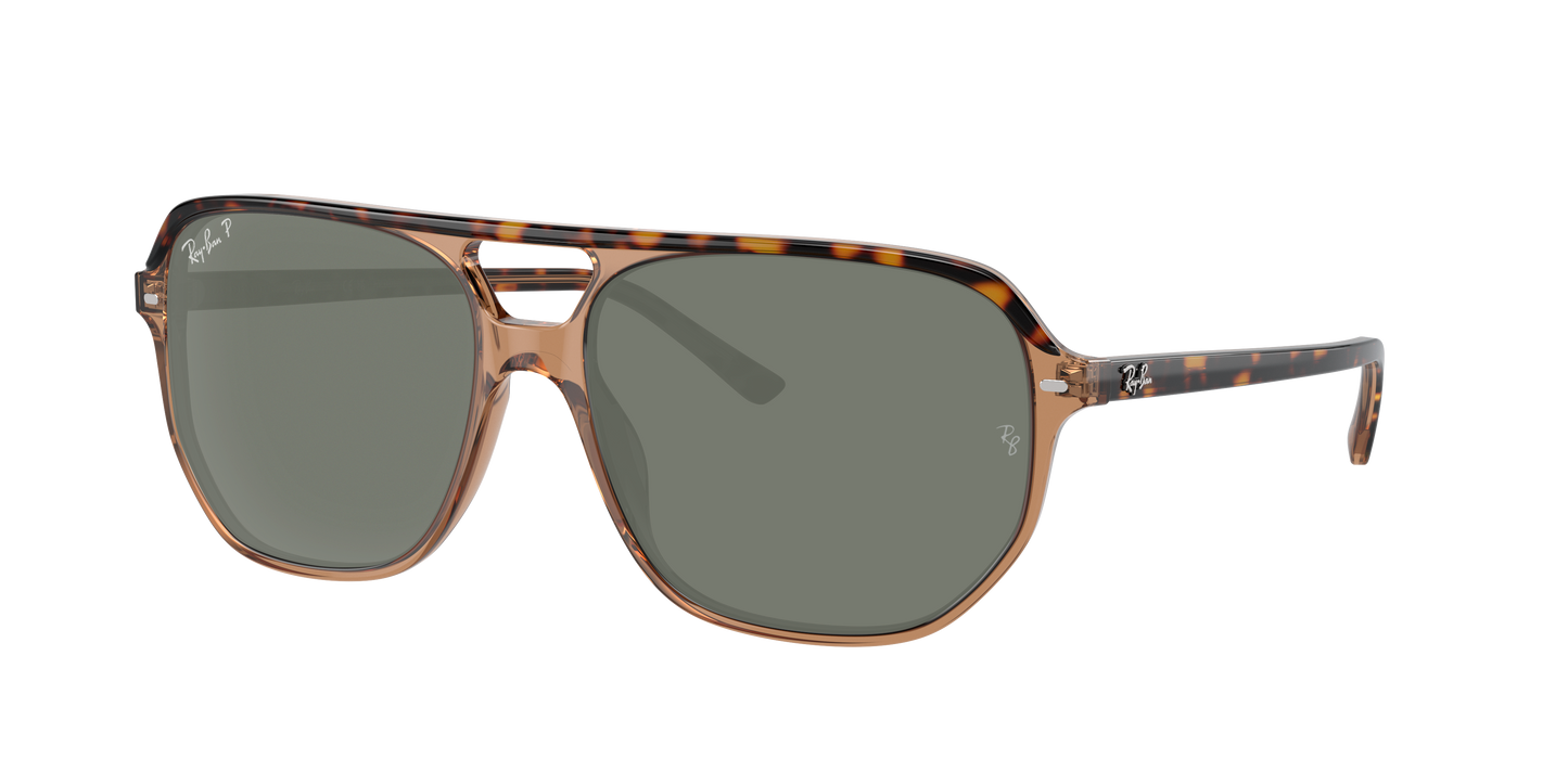 HAVANA ON TRANSPARENT BR, Green-Polarized, Rayban