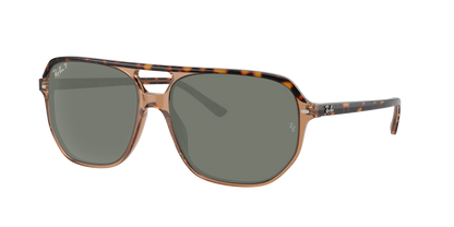 HAVANA ON TRANSPARENT BR, Green-Polarized, Rayban