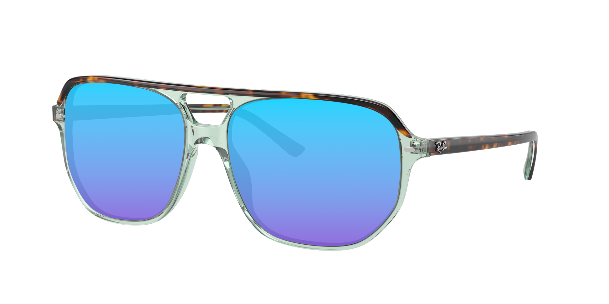 HAVANA ON TRANSPARENT GR, Blue-Mirrored, Sunberryrx