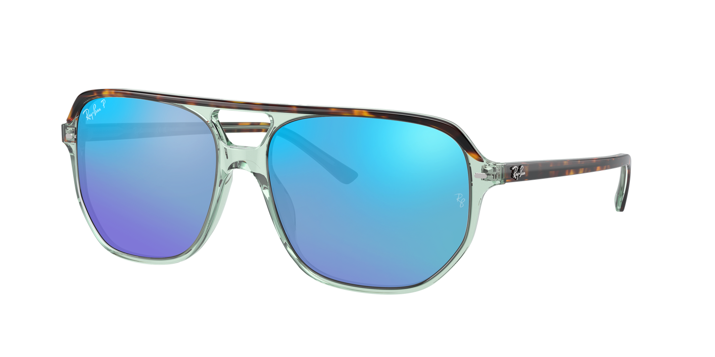 HAVANA ON TRANSPARENT GR, Mirrored Blue-Polarized, Rayban