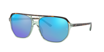 HAVANA ON TRANSPARENT GR, Mirrored Blue-Polarized, Rayban