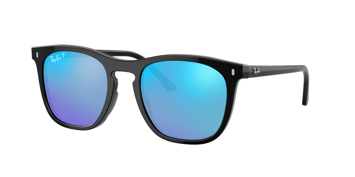 Black, Mirrored Blue-Polarized, Rayban