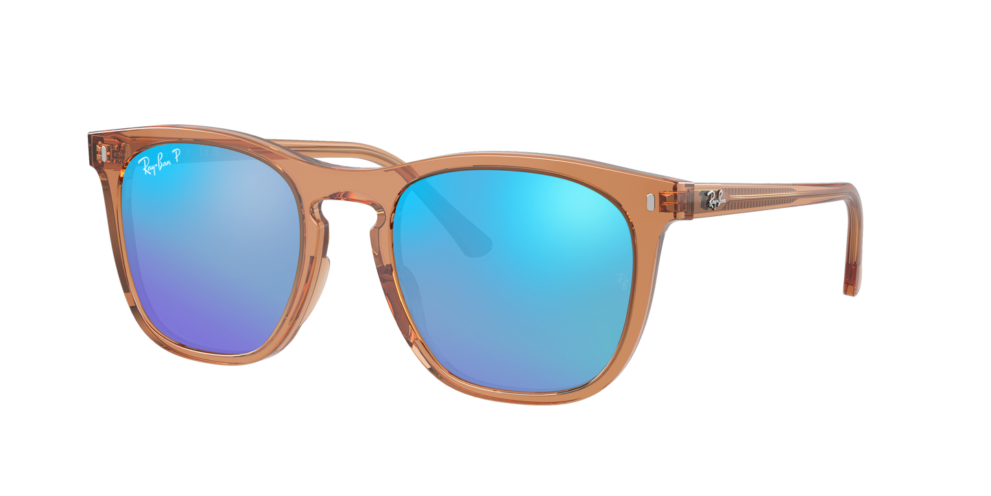 TRANSPARENT BROWN, Mirrored Blue-Polarized, Rayban