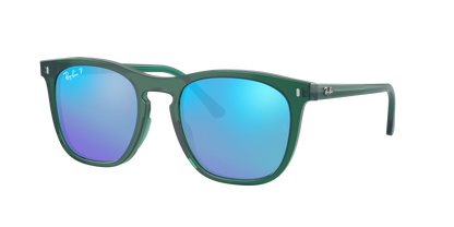 TRANSPARENT GREEN, Mirrored Blue-Polarized, Rayban