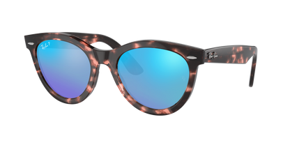 Pink Havana, Mirrored Blue-Polarized, Rayban
