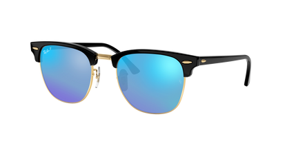 BLACK ON GOLD, Mirrored Blue-Polarized, Rayban
