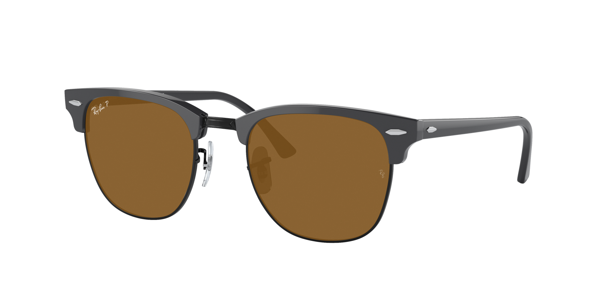GREY ON BLACK, Brown-Polarized, Rayban