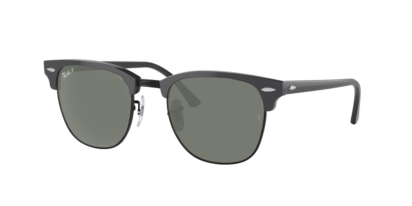 GREY ON BLACK, Green-Polarized, Rayban