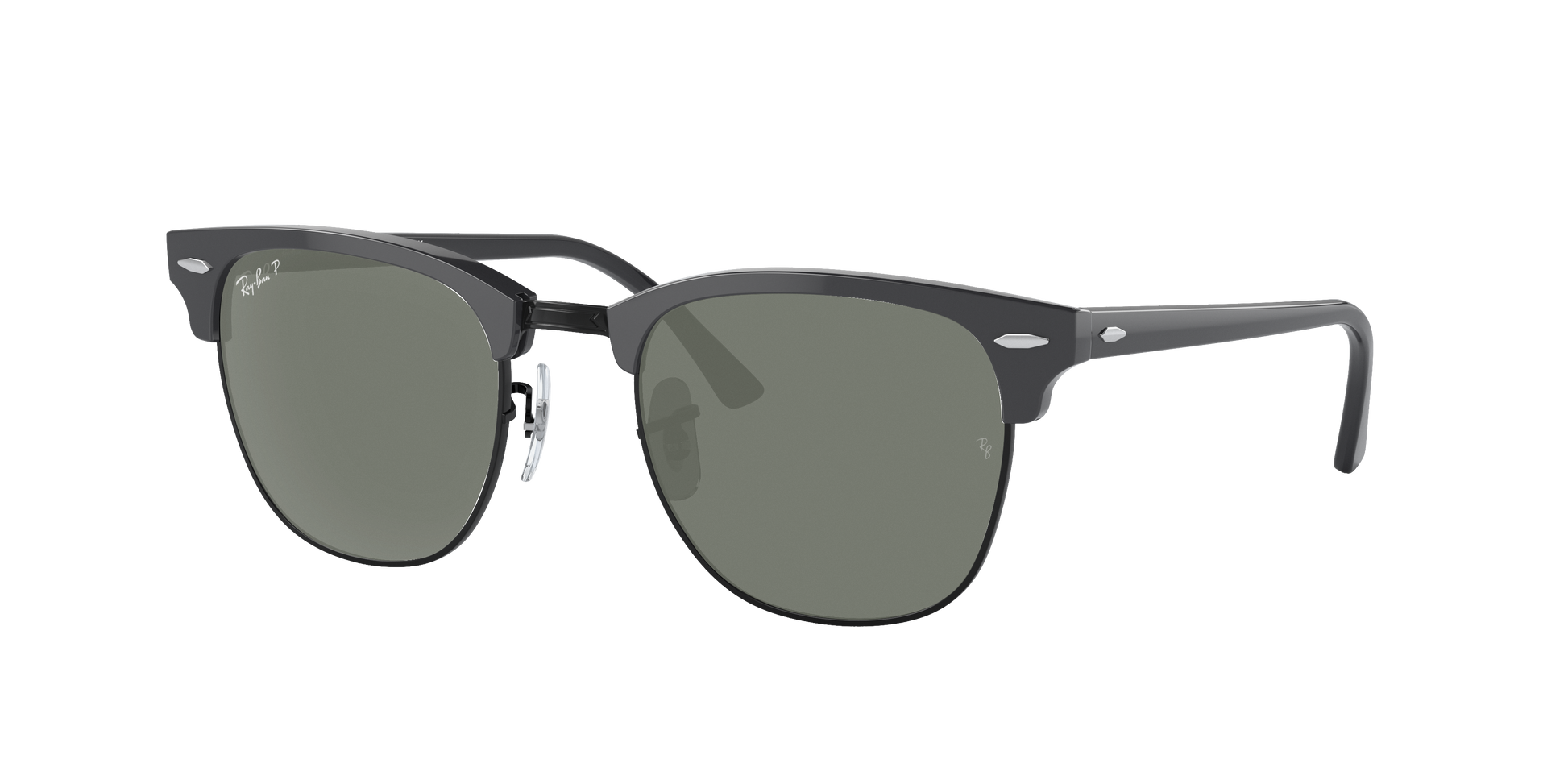 GREY ON BLACK, Green-Polarized, Rayban