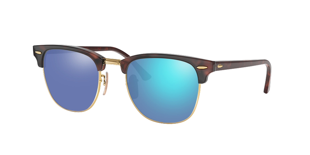 Tortoise On Gold, Blue-Mirrored, Sunberryrx