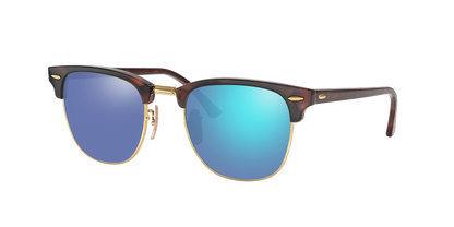 Tortoise On Gold, Blue-Mirrored, Sunberryrx