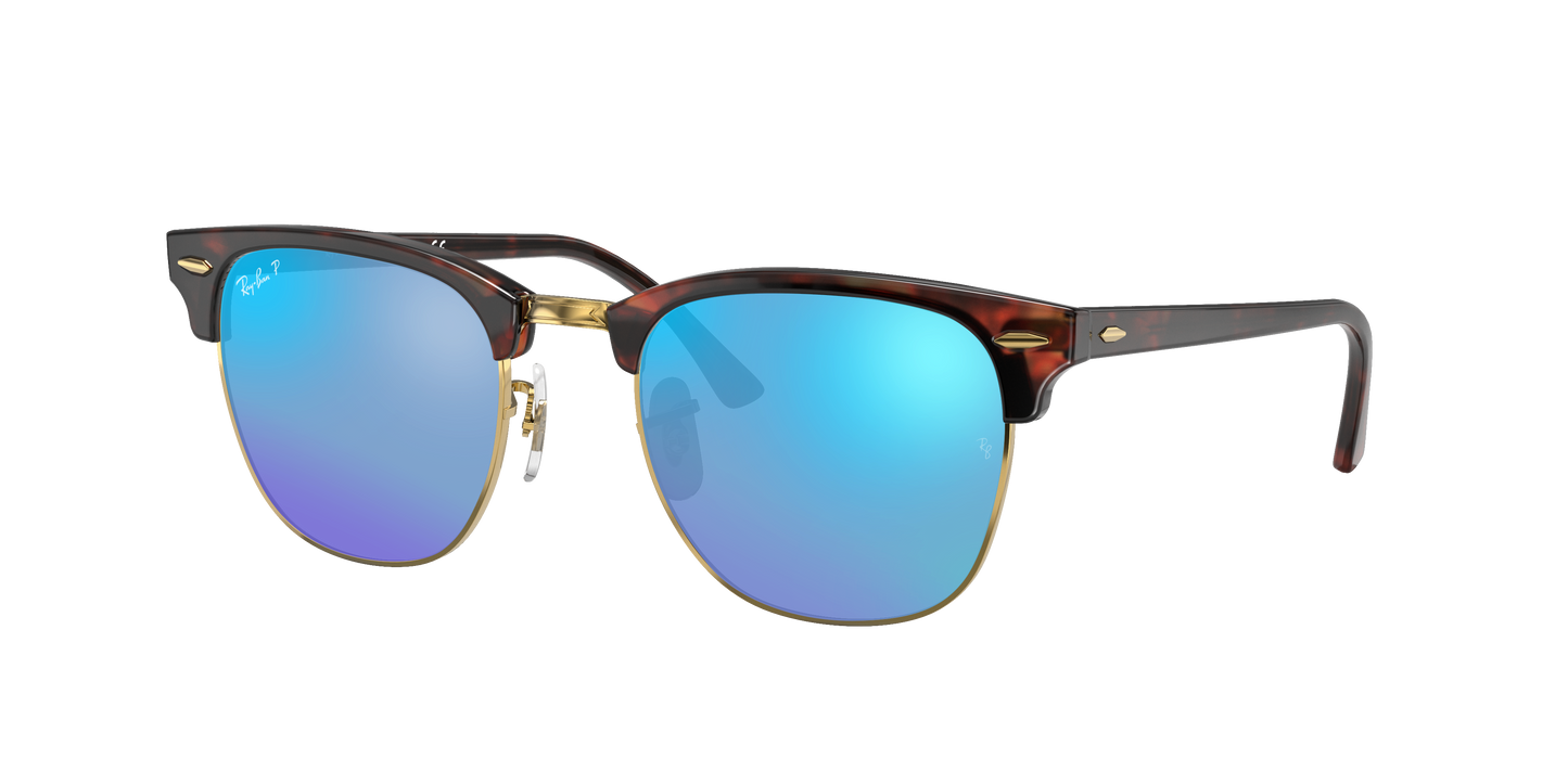 Tortoise On Gold, Mirrored Blue-Polarized, Rayban
