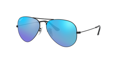 Black, Mirrored Blue-Polarized, Rayban