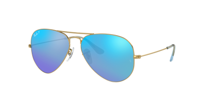 Gold, Mirrored Blue-Polarized, Rayban