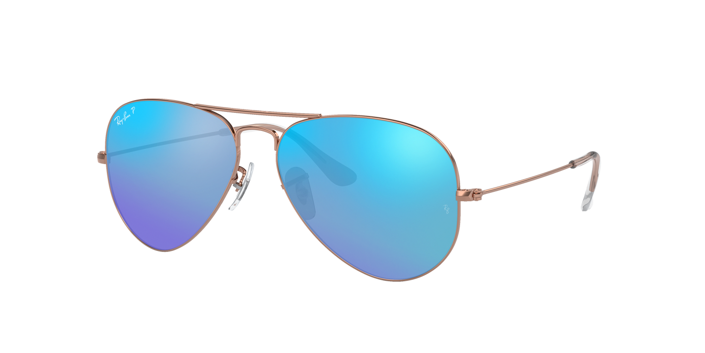 Rose Gold, Mirrored Blue-Polarized, Rayban