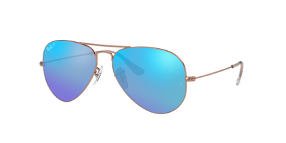 Rose Gold, Mirrored Blue-Polarized, Rayban