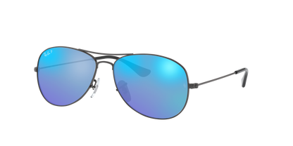 Gunmetal, Mirrored Blue-Polarized, Rayban