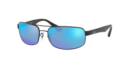 Black, Mirrored Blue-Polarized, Rayban