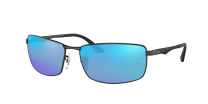 Black, Mirrored Blue-Polarized, Rayban