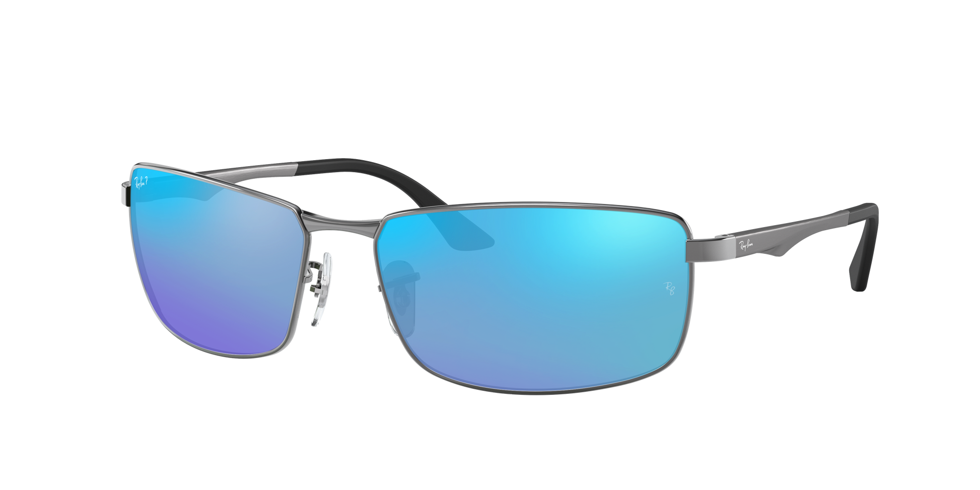 Gunmetal, Mirrored Blue-Polarized, Rayban