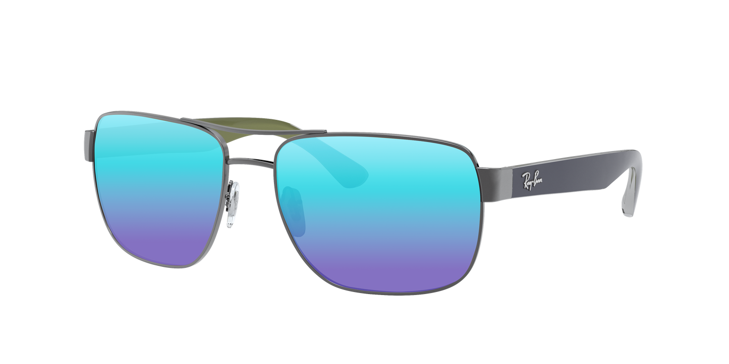 GUNMETAL, Blue-Mirrored, Sunberryrx