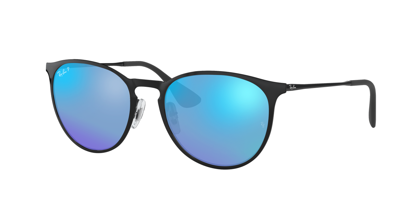 Black, Mirrored Blue-Polarized, Rayban