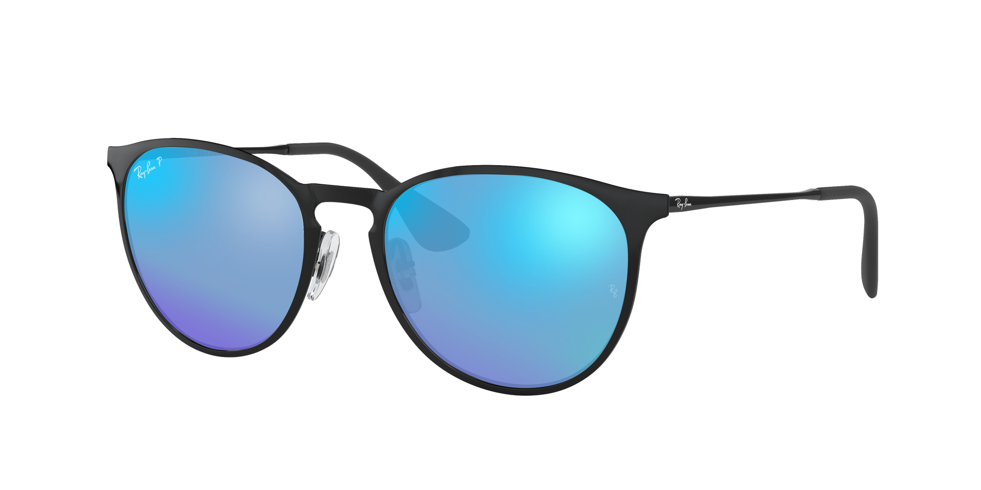 Black, Mirrored Blue-Polarized, Rayban
