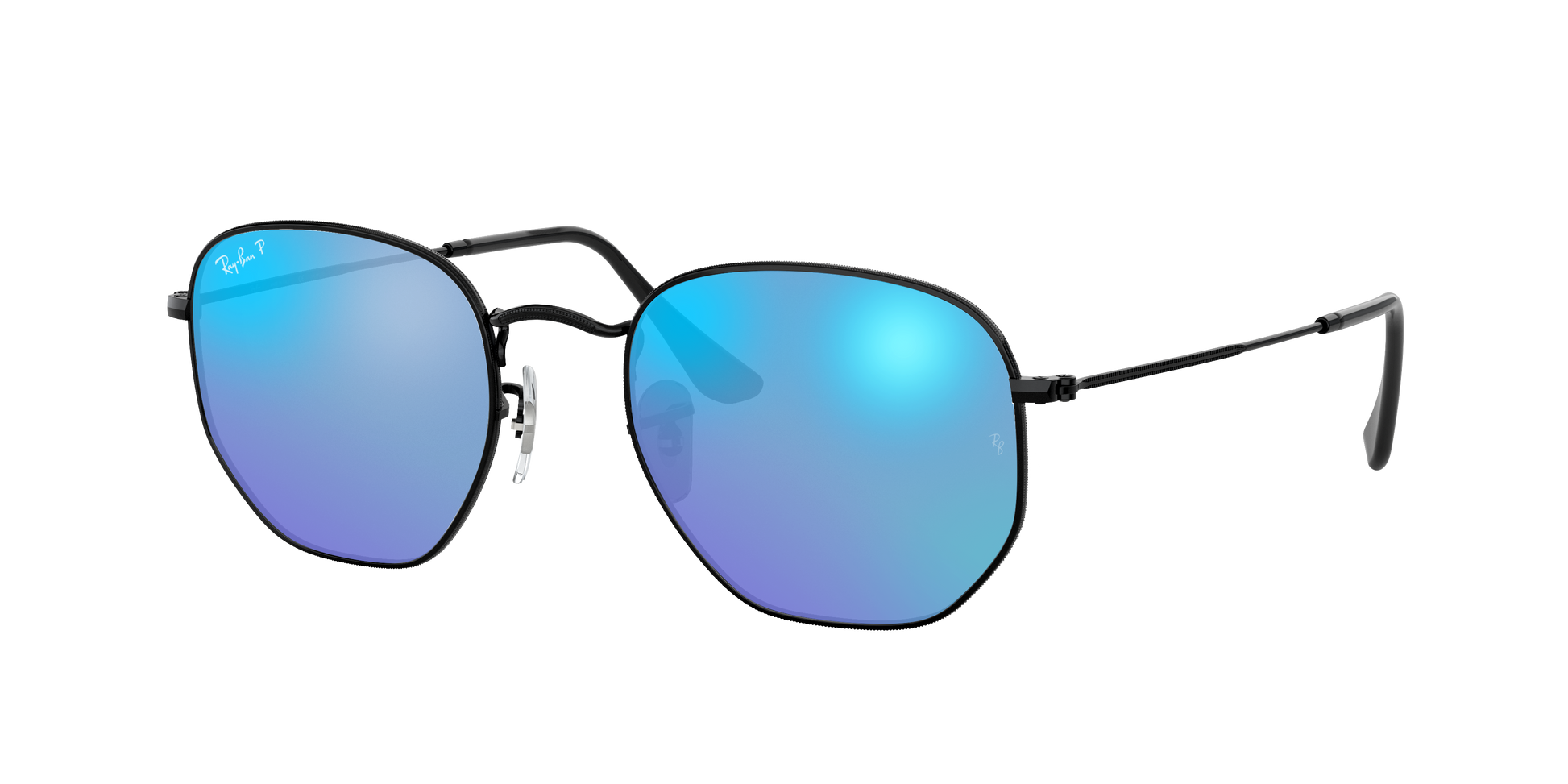 Black, Mirrored Blue-Polarized, Rayban