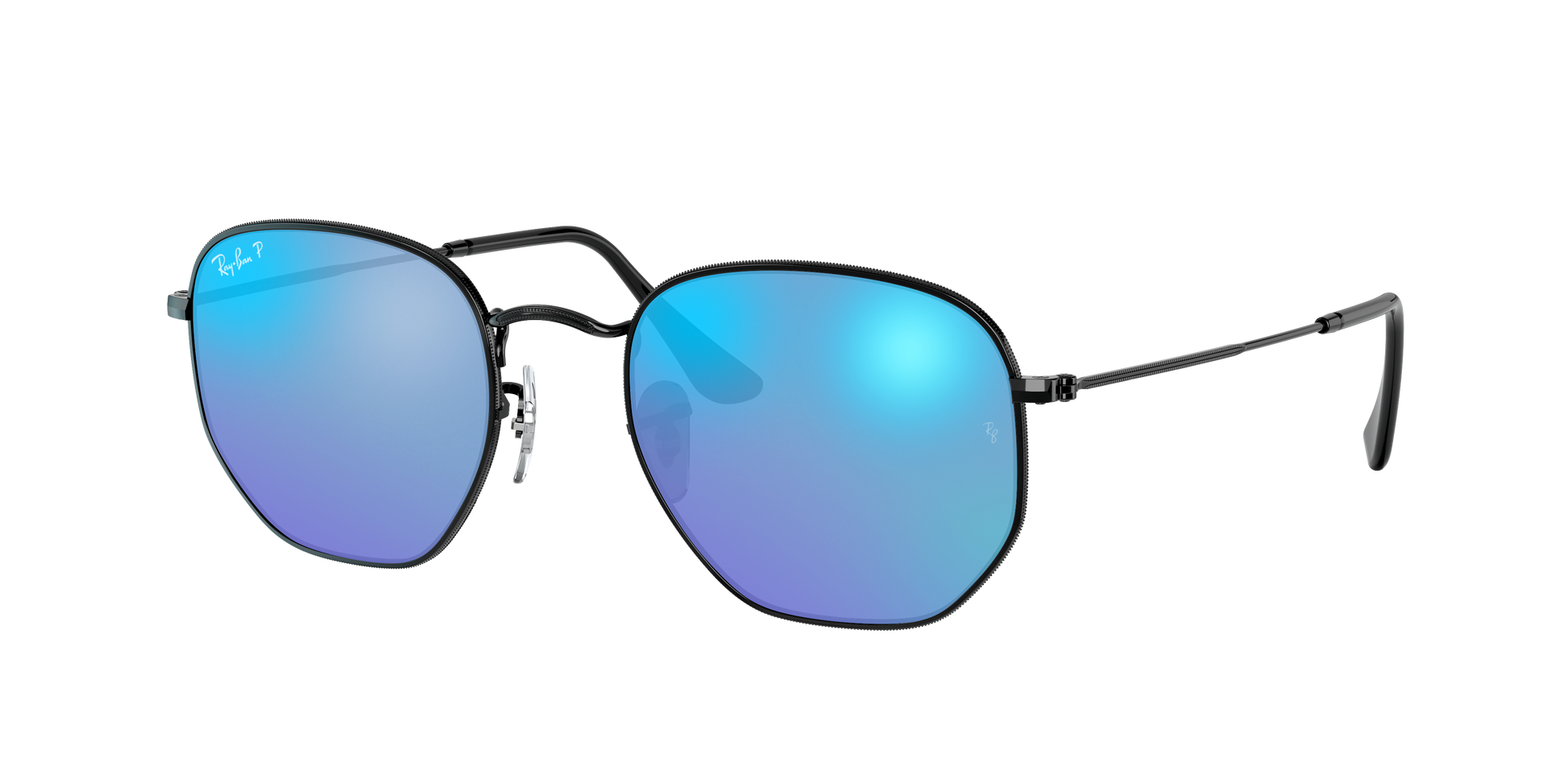 Black, Mirrored Blue-Polarized, Rayban