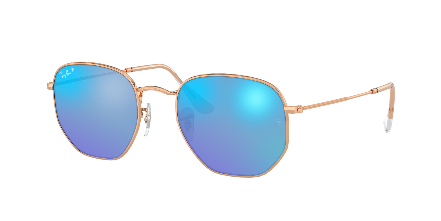 ROSEGOLD, Mirrored Blue-Polarized, Rayban