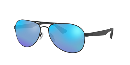 Black, Mirrored Blue-Polarized, Rayban