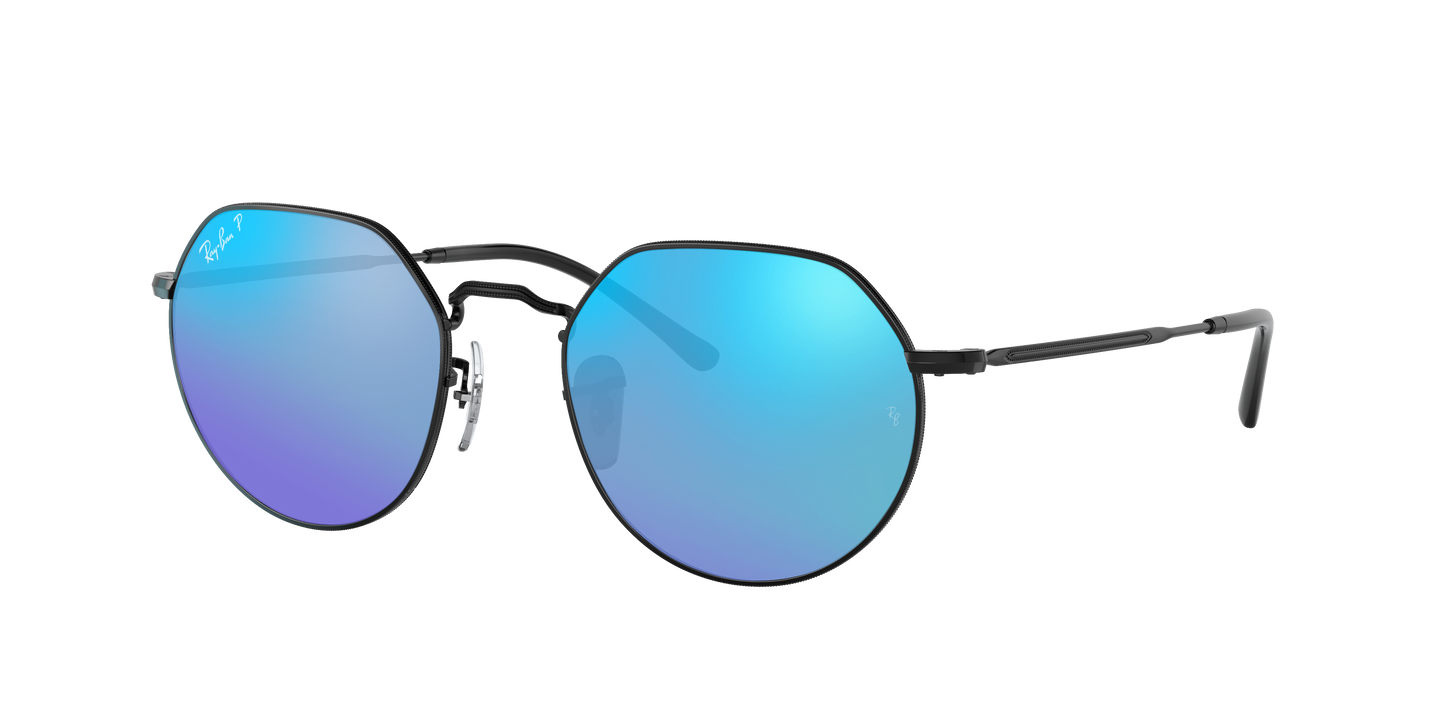 Black, Mirrored Blue-Polarized, Rayban