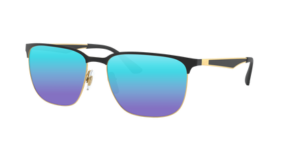 BLACK ON GOLD, Blue-Mirrored, Sunberryrx