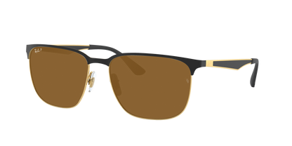 BLACK ON GOLD, Brown-Polarized, Rayban