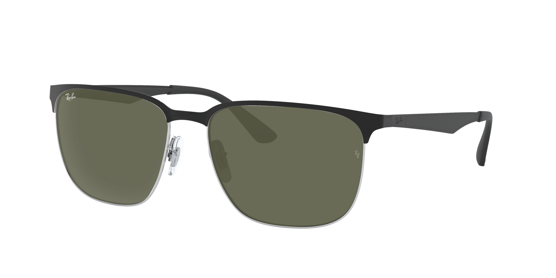 BLACK ON SILVER, Green, Rayban